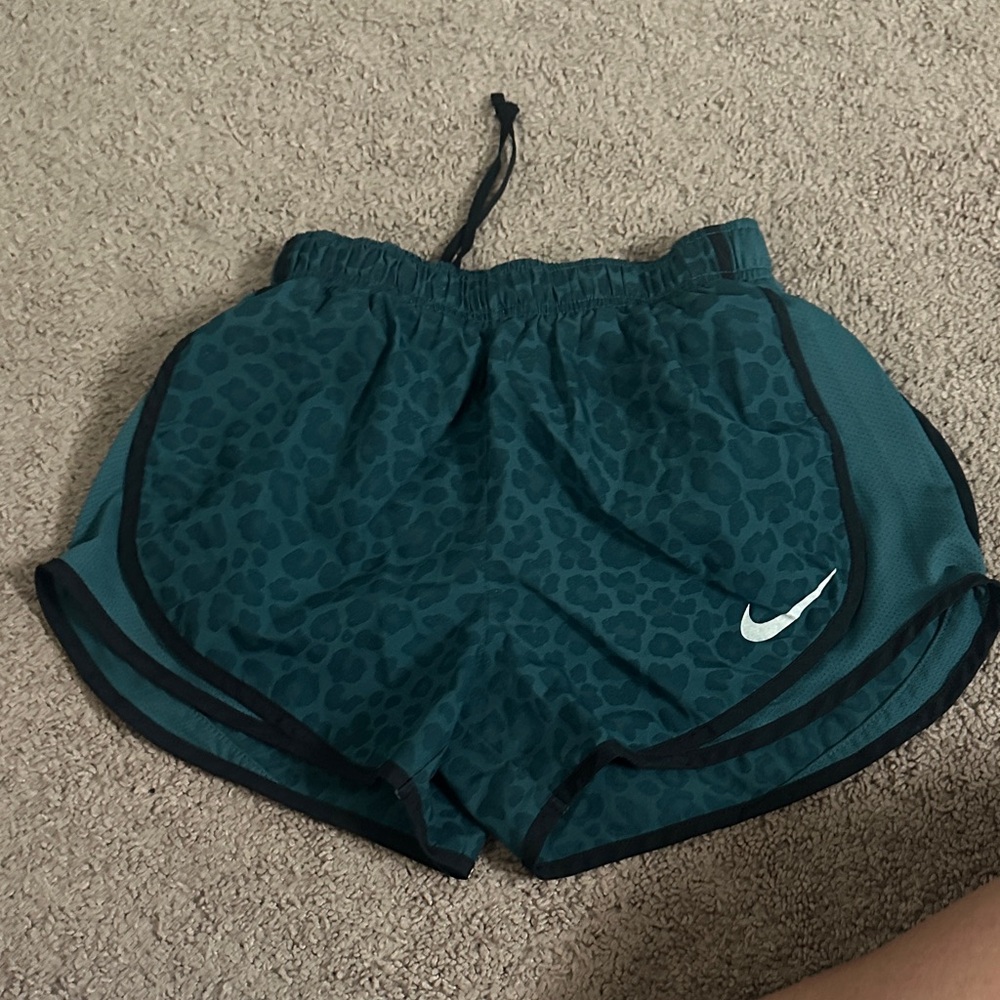 Nike Women's Patterned Teal Athletic Shorts